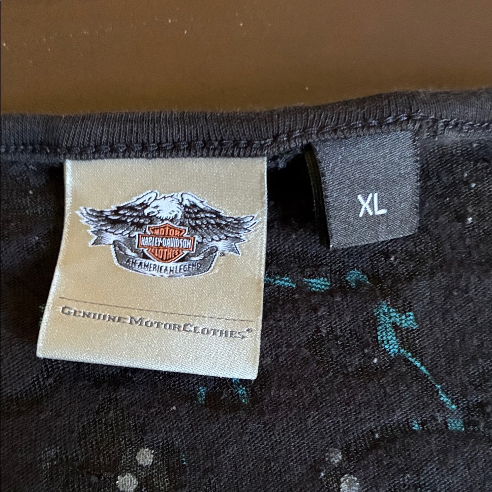 Harley-Davidson Black Blouse with Blue Detailing - Picture 5 of 5